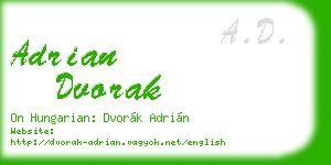 adrian dvorak business card